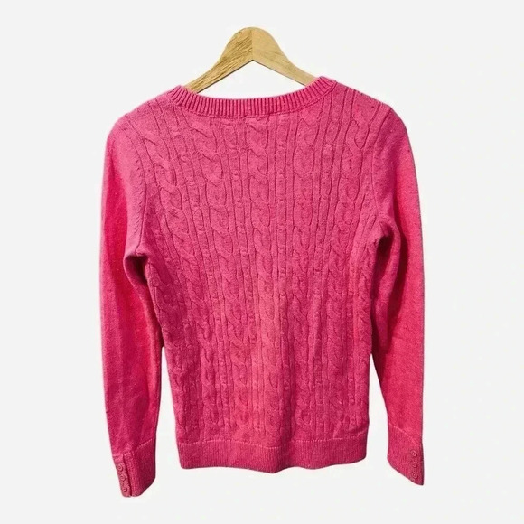 Talbots Sweater Women’s Pink Medium Pullover Cable Knit Long Sleeve NWT - Picture 2 of 5